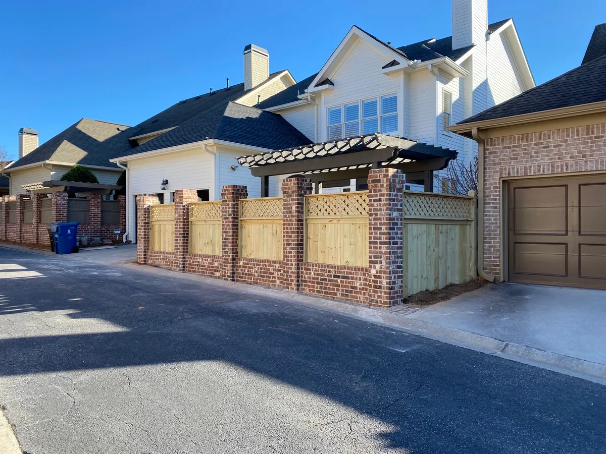 Lattice-top wood fencing in Alpharetta