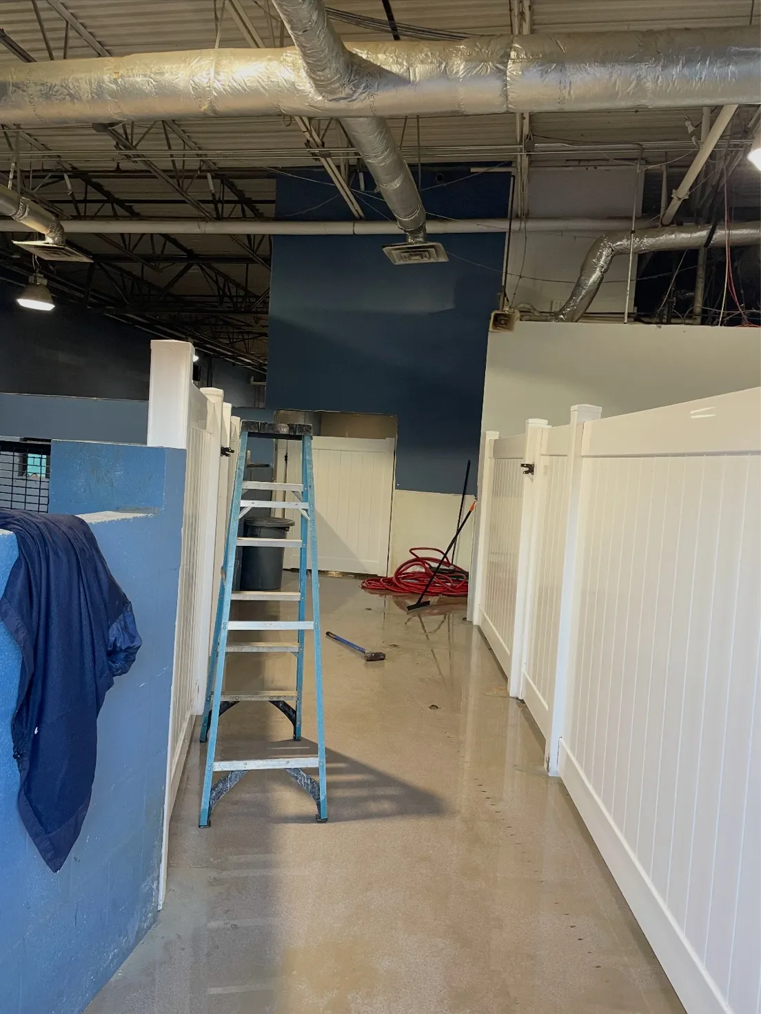 Commercial heavy-duty pet containment enclosures at Unleashed doggy daycare in Johns Creek GA